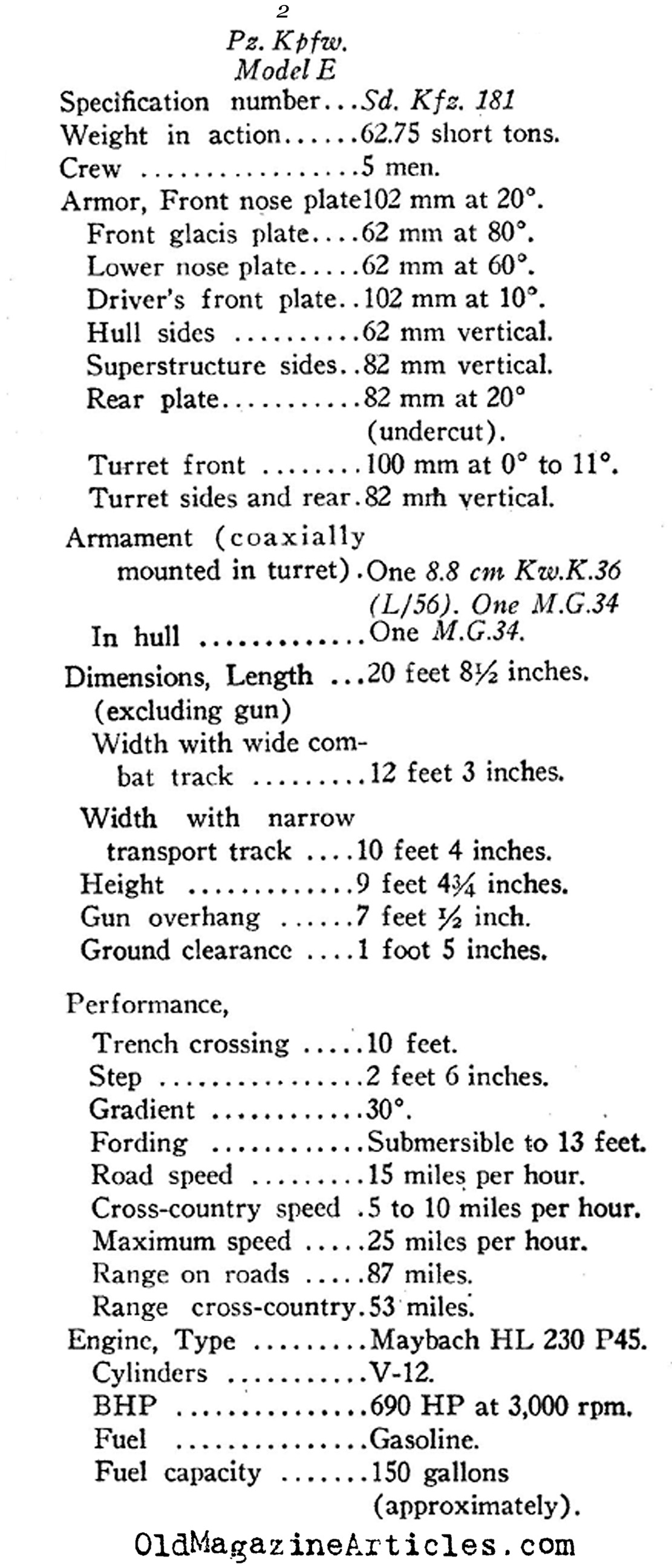 A Study of the German Tiger Tank (The U.S. War Department, 1945)